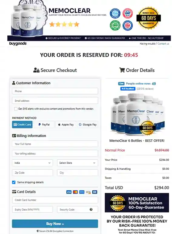 memoclear price memoclear price